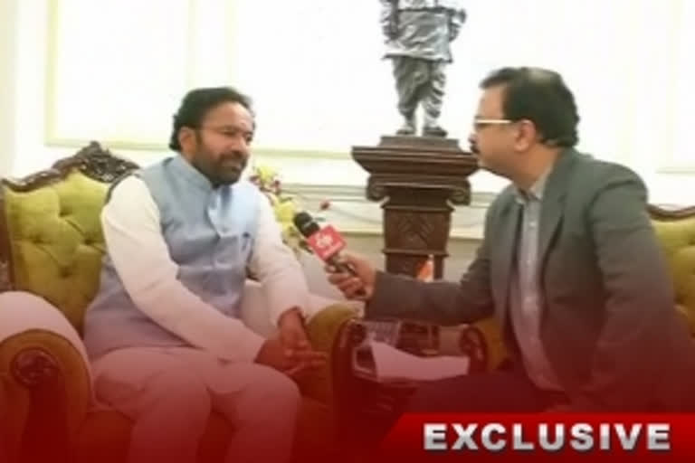 MoS G Kishan Reddy speaking to ETV Bharat