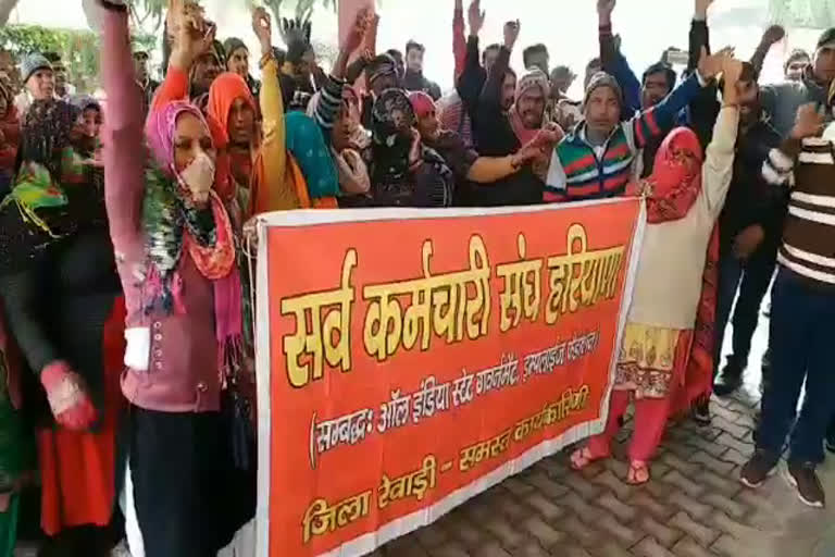 rewari workers protest