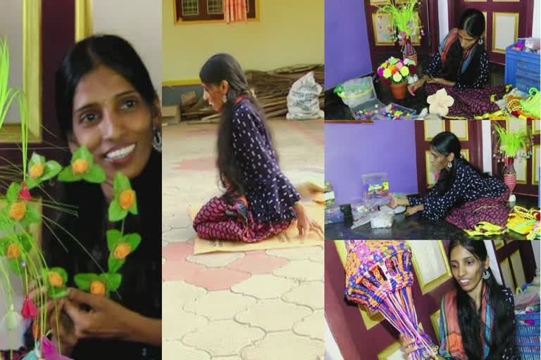 Udupi Disabled girl achievement Lalita prepare more than 150 different type of architectures by using Fishwire and paper