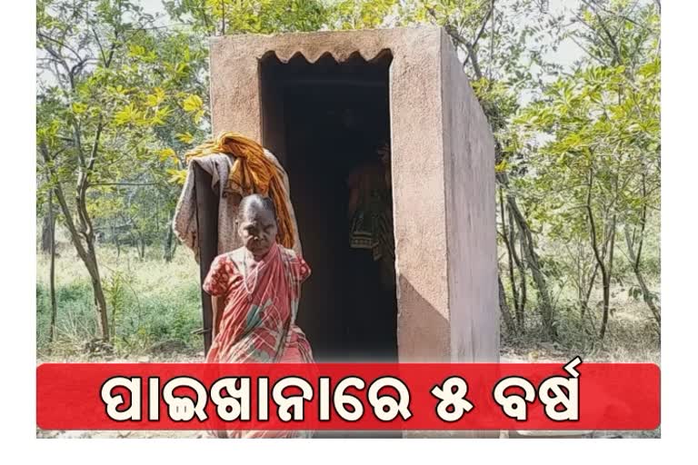 latrine become home for an old woman