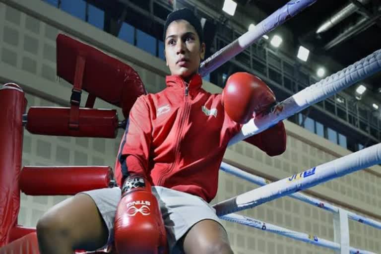 Nikhat Going to match in Olympic Trails with Mary Kom