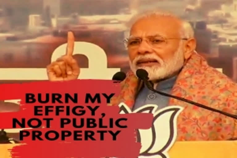 Hate Modi but don't burn public properties: PM