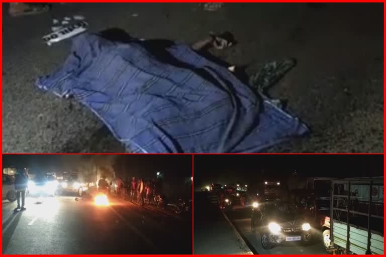 unknown vehicle accident old man death in natinal highway 18 in mayurbhanj