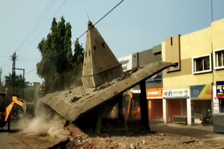 Bulldozer on temple