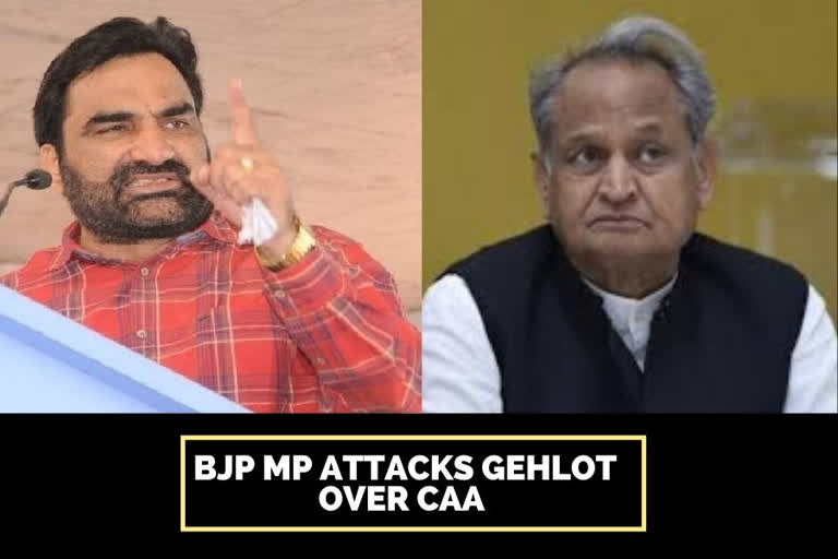 Rajasthan BJP MP attacks Gehlot over CAA, NRC