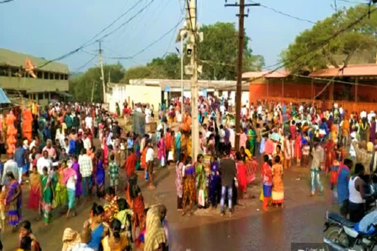 devotees rush at kondagutta hanuman temple