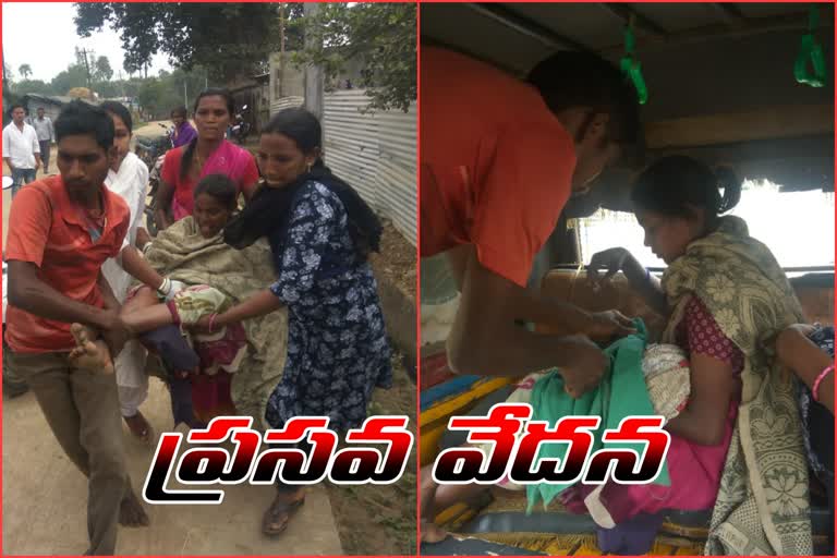 pregnant women delivered a baby boy beside road at markodu village in bhadradri kothagudem district