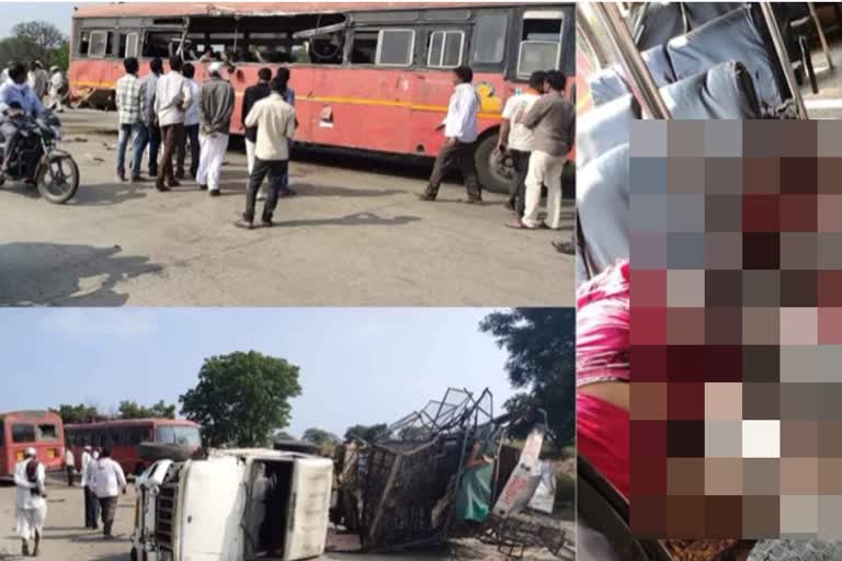 ST and Jeep accident at Beed district