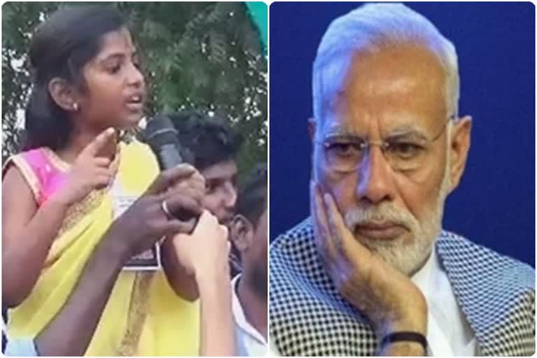 little girl questioning Modi