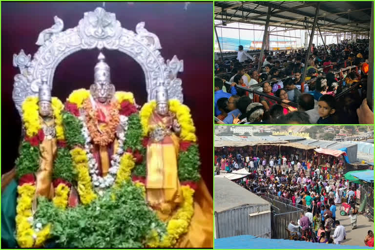 huge rush in yadadri temple