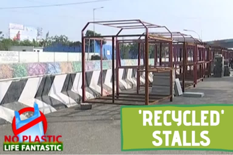 Plastic Free Zone  Recycled Stalls  Green Vending Zone  Hari Chandana Dasari  GHMC  Hyderabad  ഗ്രീൻ സ്ട്രീറ്റ് വെൻഡിംഗ് സോൺ  ഗ്രേറ്റർ ഹൈദരാബാദ് മുനിസിപ്പൽ കോർപ്പറേഷൻ.  ഹൈദരാബാദ്  55 സ്റ്റോൾ  ജിഎച്ച്എംസി  ജിഎച്ച്എംസി മേഖലാ കമ്മീഷണർ ഹരി ചന്ദന ദസാരി  റീസൈക്കിൾ പ്ലാസ്റ്റിക്ക്