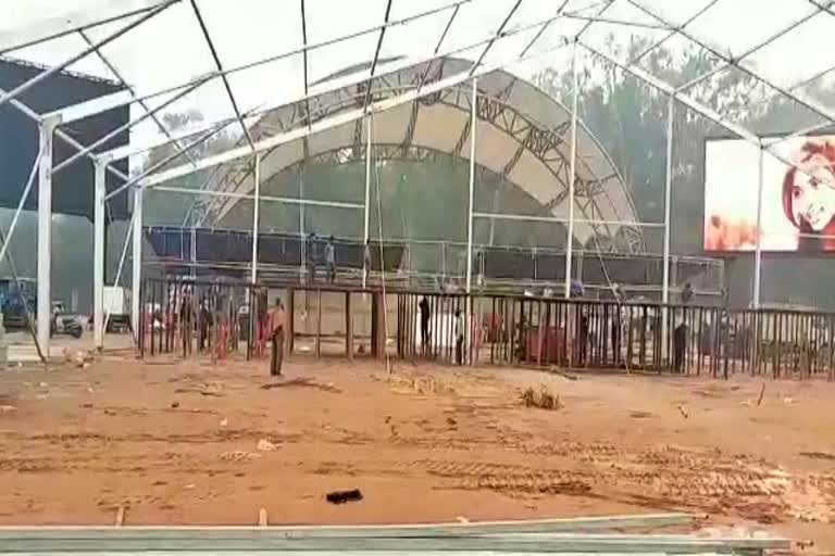 Preparations for the swearing-in ceremony at Morhabadi Maidan ranchi