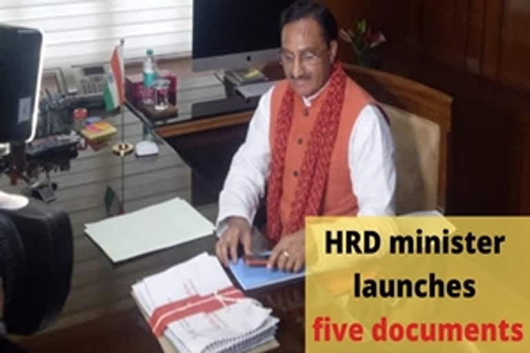 Union HRD minister Ramesh Pokhriyal 'Nishank' (file image)