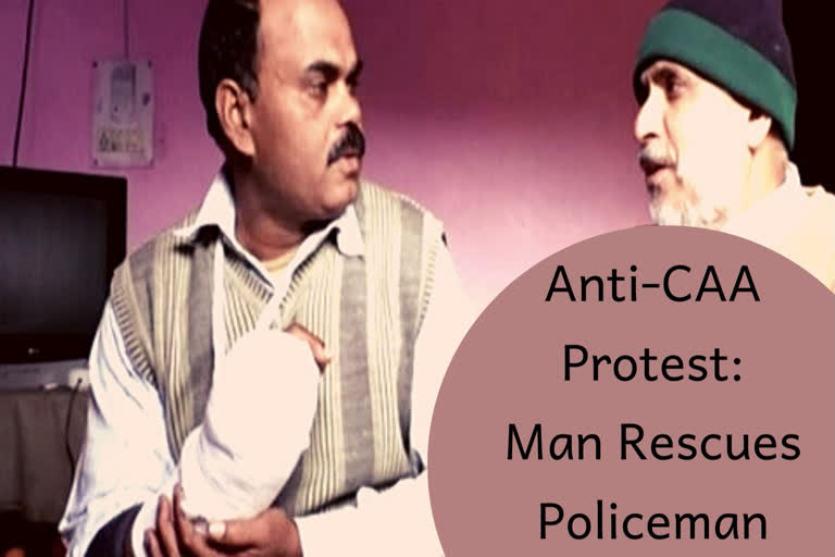 Man rescues policeman from violent mob during anti-CAA protest in Firozabad