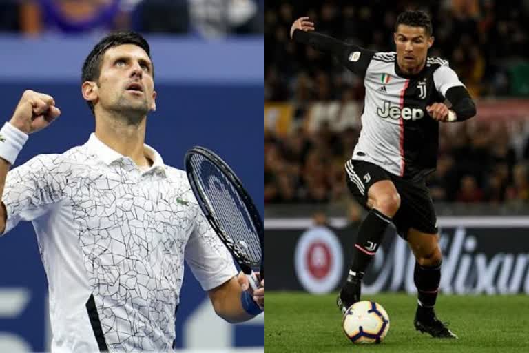 Cristiano Ronaldo teaches Novak Djokovic 'how to jump' like him in training video