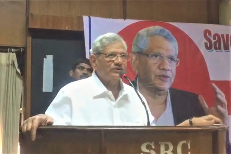 cpm leader sitaram yechuri spoke on caa at osmania university