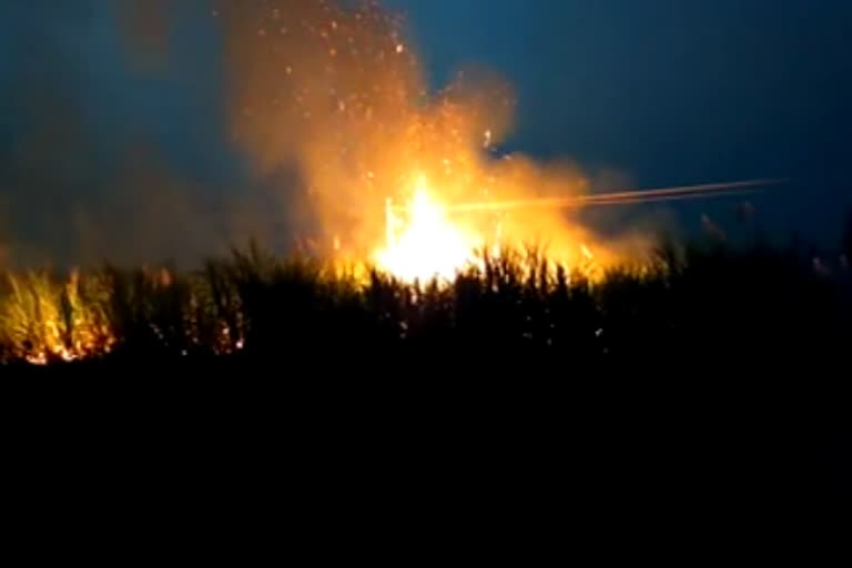 5.5 acres of sugar cane destroyed by fire