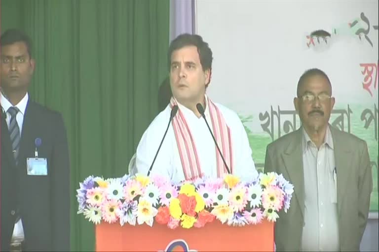 RAHUL SLAMS BJP-RSS FOR ASSAM PROTESTS