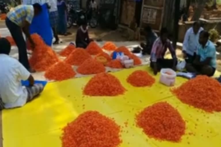 A solar eclipse effect to flower market in tumkur