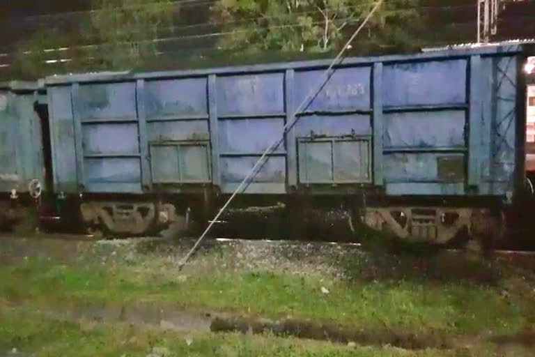 Fire on a freight train filled with coal in rajnandgaon