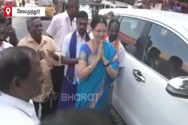 Actress Gauthami election campaign in Coimbatore