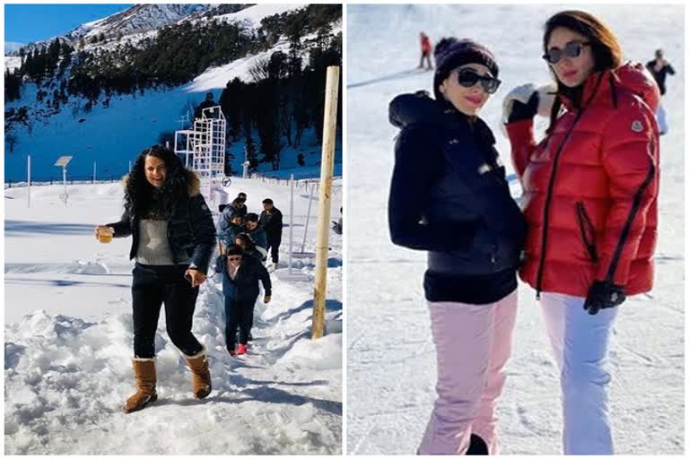 Kangana Ranaut, kareena kapoor and family enjoy a day out in the snow