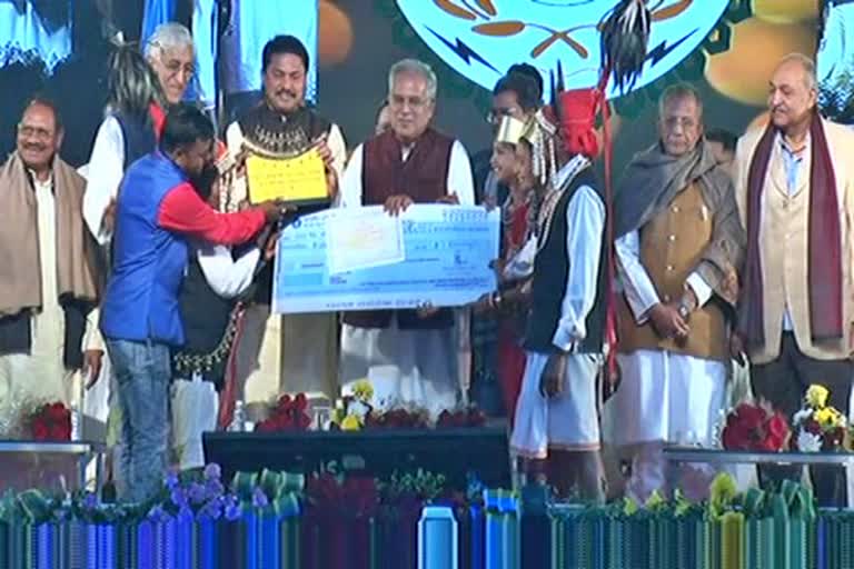 Prize distribution in national tribal dance festival