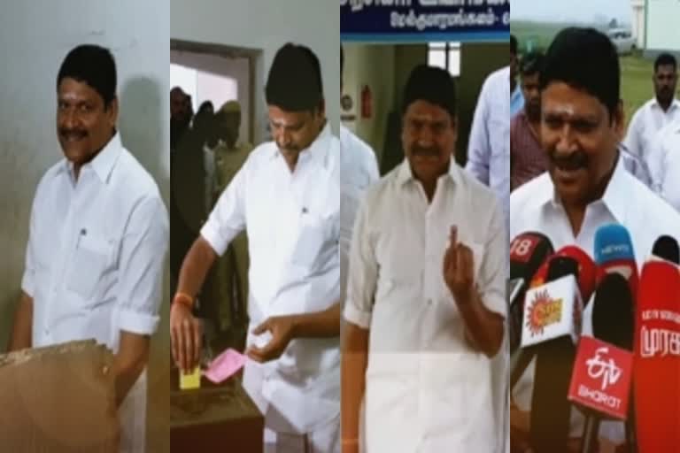 Minister MC Sampath polling in Cuddalore