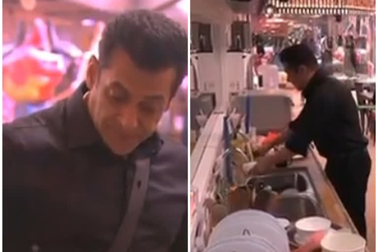 Salman khan clean toilet and utensils in big boss home