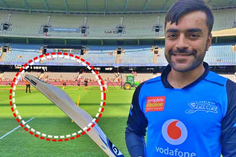 big bash league rashid khan impressed sunrisers-hyderabad with his camel bat