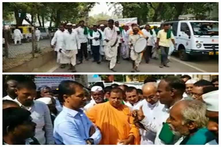 Protest in Vijayapur, demanding water for canals