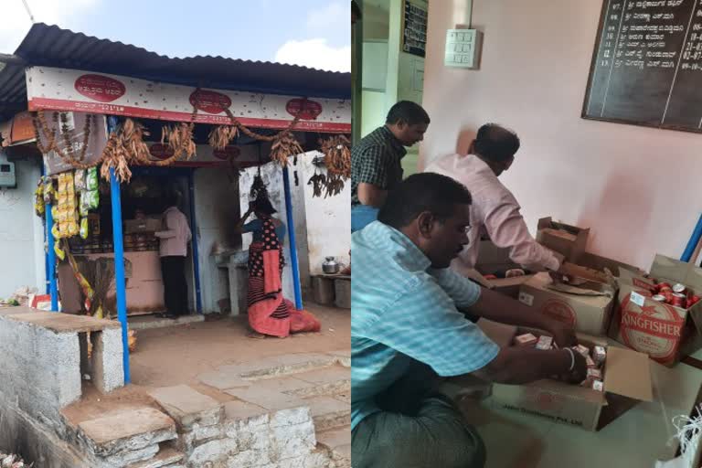 ILLEGAL_liquor  seller shops seized by yadgiri police