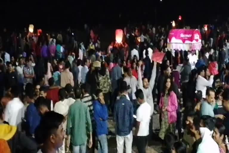 New year celebration in raigad; crowd on the beach