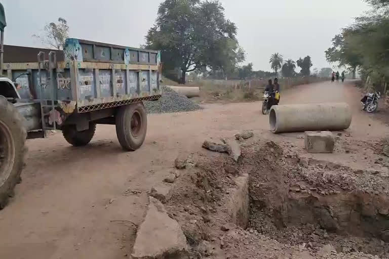 pothole on road