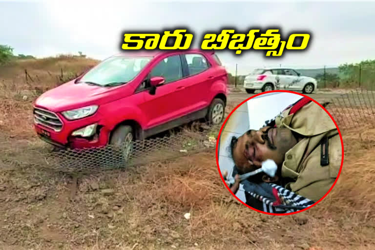 CAR ACCIDENT TO NAVABPET SI KIRAN