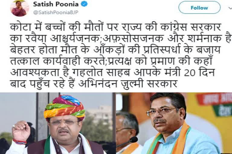 poonia tweet war on minister raghu sharma  kota jk loan case