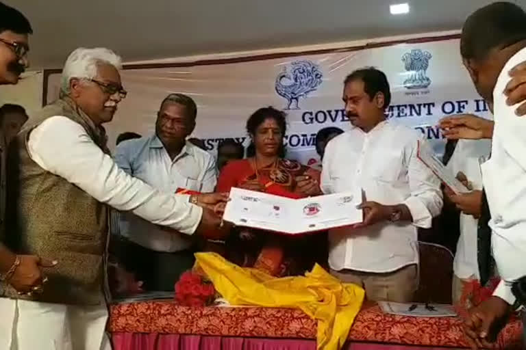 Release of handloom handicrafts postage cover in kottapalli at east godavari