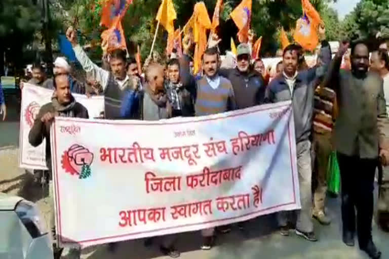 Indian labor union support march