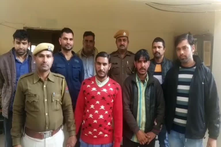 Police arrested prize miscreants in alwar, अवैध खनन माफिया गिरफ्तार अलवर