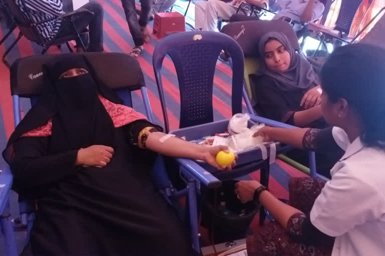 women donate blood to protest against caa