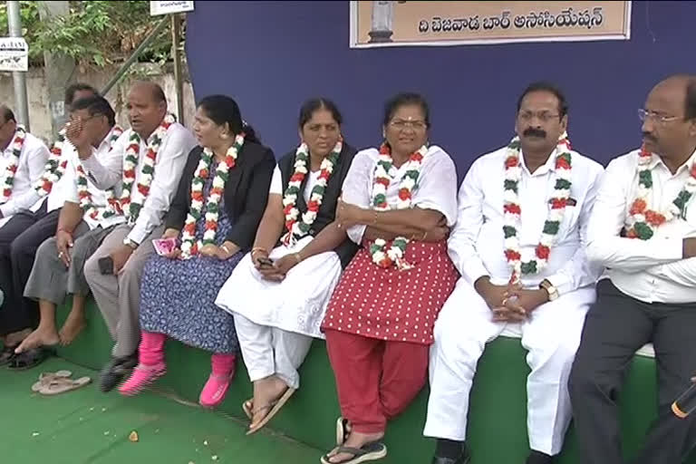 Bezawada bar association protest against high court dislocating