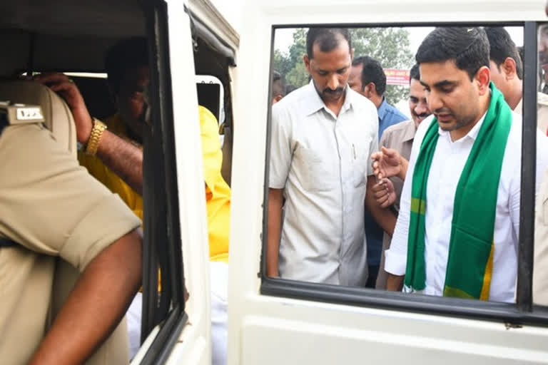 Nara Lokesh, others detain in Vijayawada during protest to show solidarity with farmers