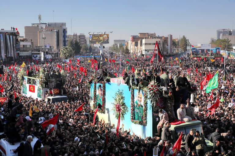 Stampede at Soleimani's funeral