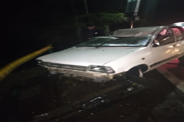 tree fell on a moving car