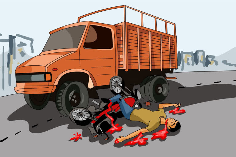 lorry hits bike one man died in medchal