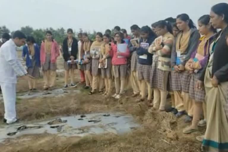 students from dhote bandhu college took lessons from organic farming lessons in gondia