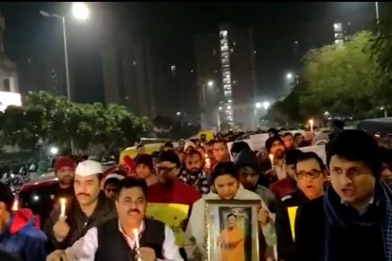 Greater Noida: People take Gaurav candle march