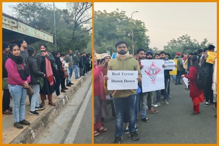 Left and right organizations organized peace march in JNU