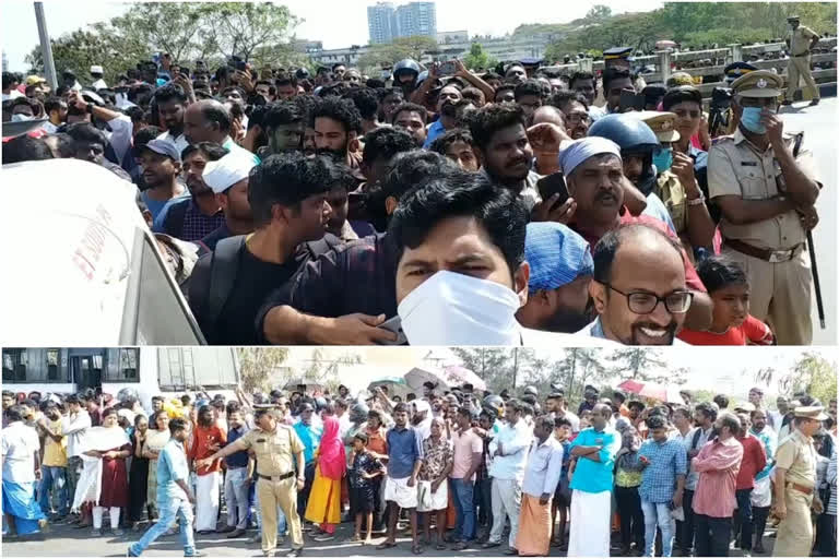 Huge crowds to see the flats demolish in kochi  kochi maradu  കൊച്ചി മരട്  ഫ്ലാറ്റുകൾ പൊളിക്കുന്നത് കാണാൻ വൻ ജനാവലി  മരട്  മരട് ഫ്ലാറ്റ്  maradu flat