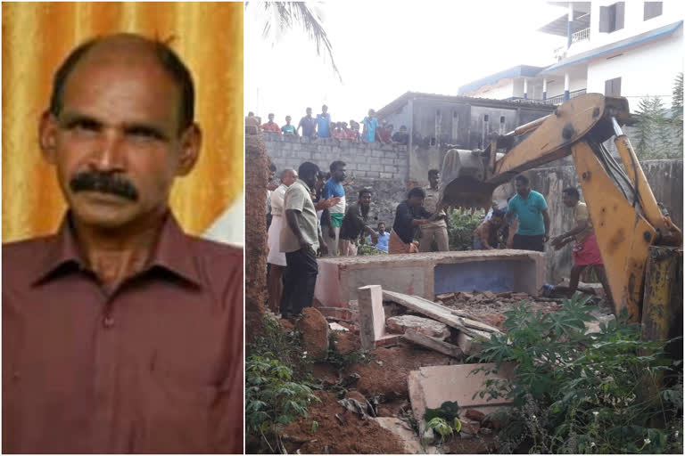 building collapsed; one died  കെട്ടിടത്തിന്‍റെ ചുവരിടിഞ്ഞ്‌ വീണ് തൊഴിലാളി മരിച്ചു  തിരുവനന്തപുരം പോത്തൻകോട്  thiruvananthapuram pothencode  karur  കരൂർ